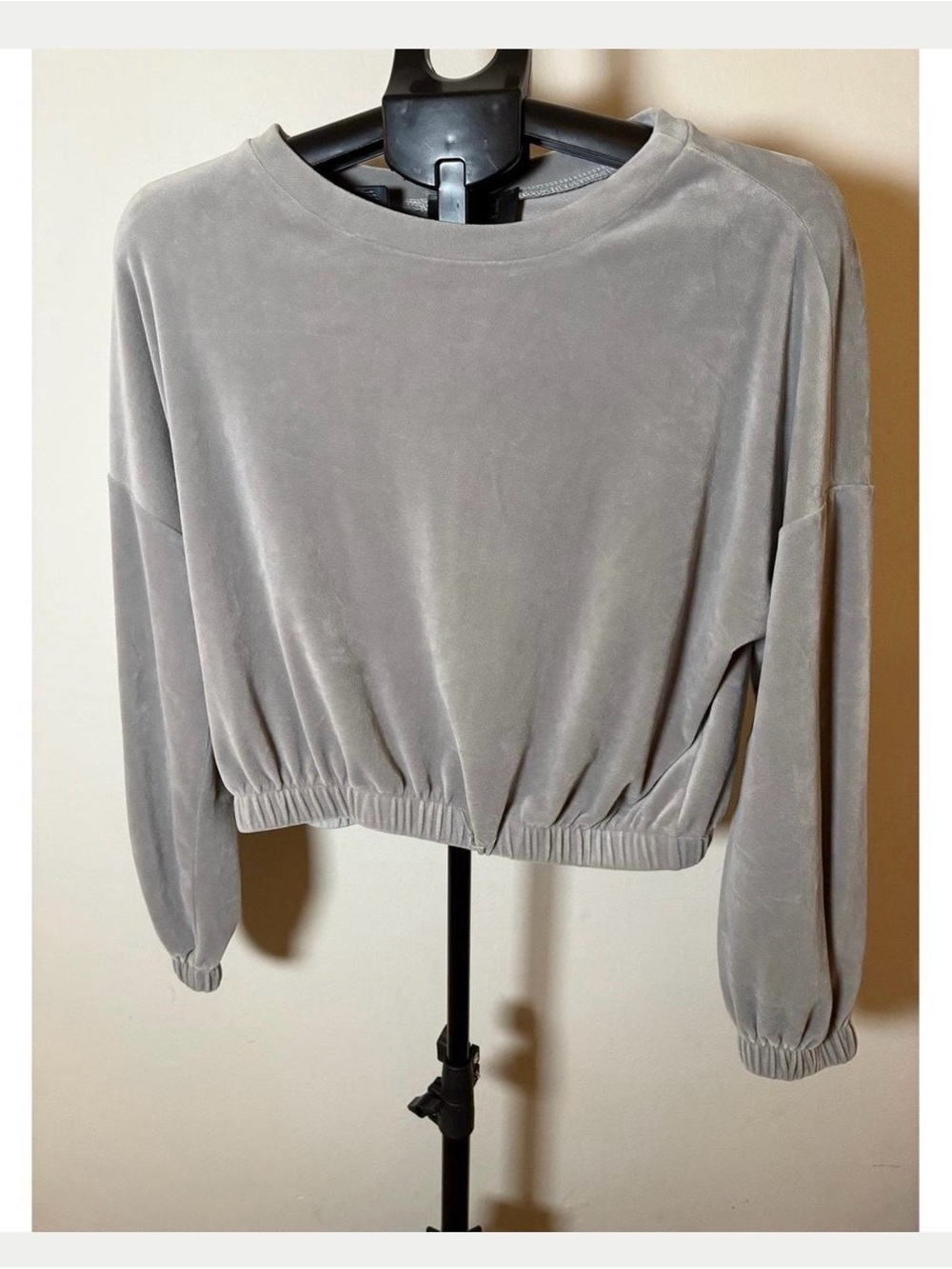 Truth Gray Velour Cropped Sweatshirt